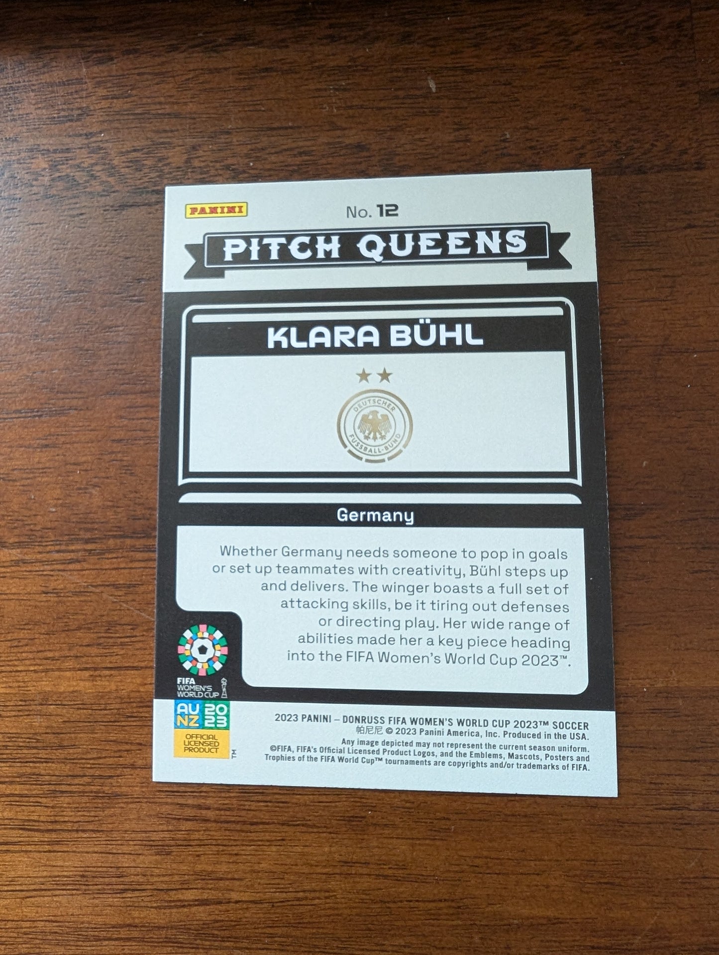 2023 Donruss FIFA Women's World Cup - Klara Buhl - Germany - Pitch Queens - #12