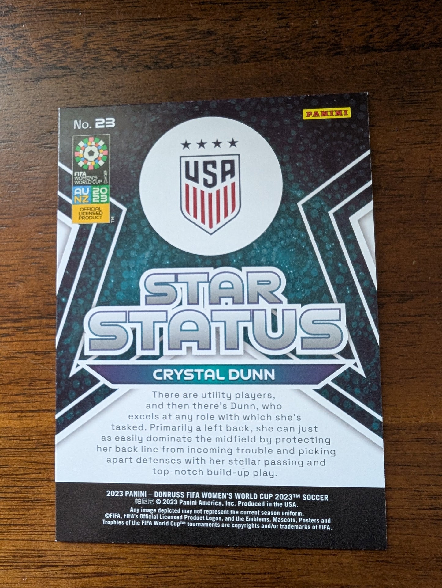2023 Fifa Women's World Cup - Crystal Dunn - USA - Star Status - #23