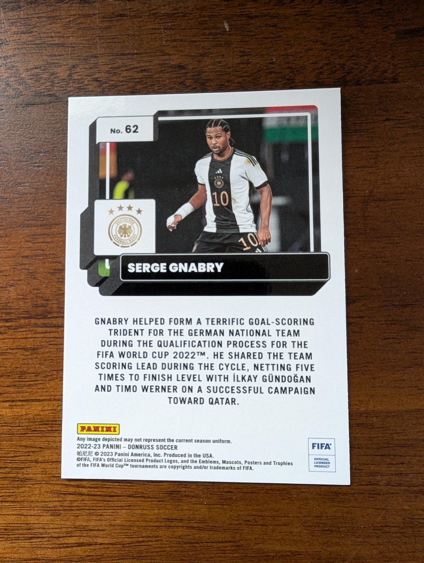 FIFA 2022-23 Panini Donruss - Optic Soccer - Serge Gnabry - Germany - #62