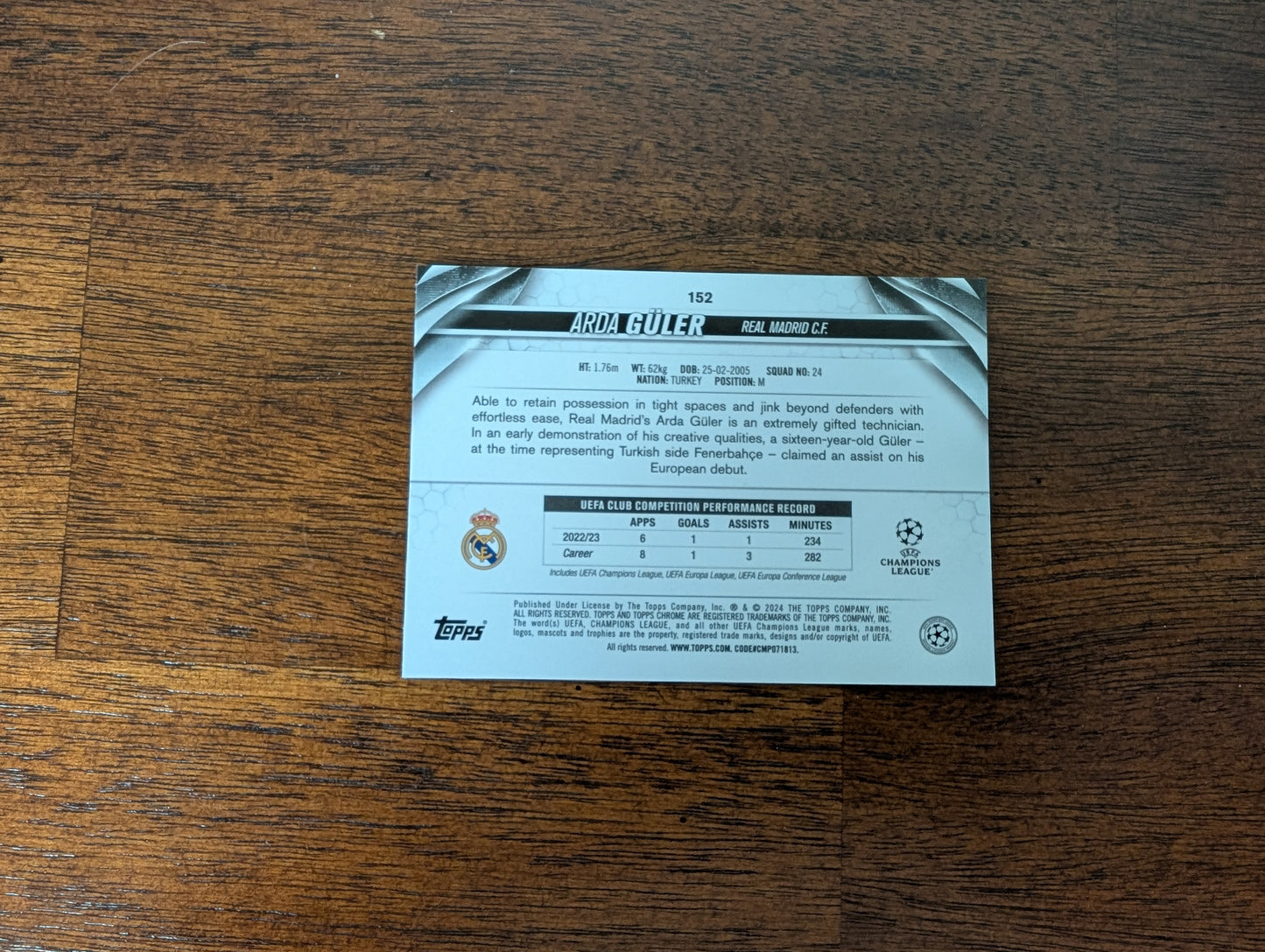 Arda Guler - Real Madrid C.F. - Topps Chrome - #152