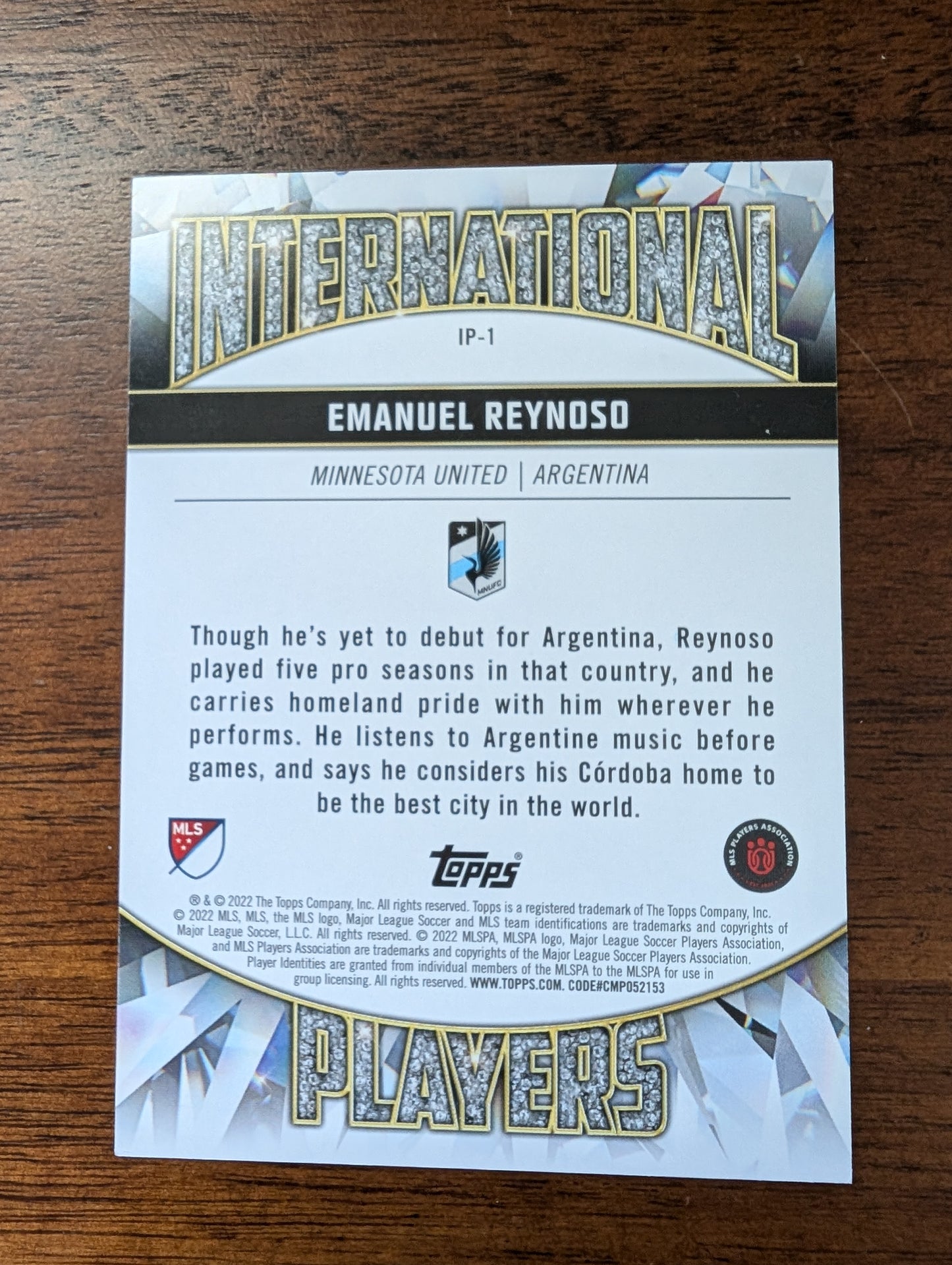 Emanuel Reynoso - Minnesota United - Topps Major League Soccer - #IP-1 - International Players