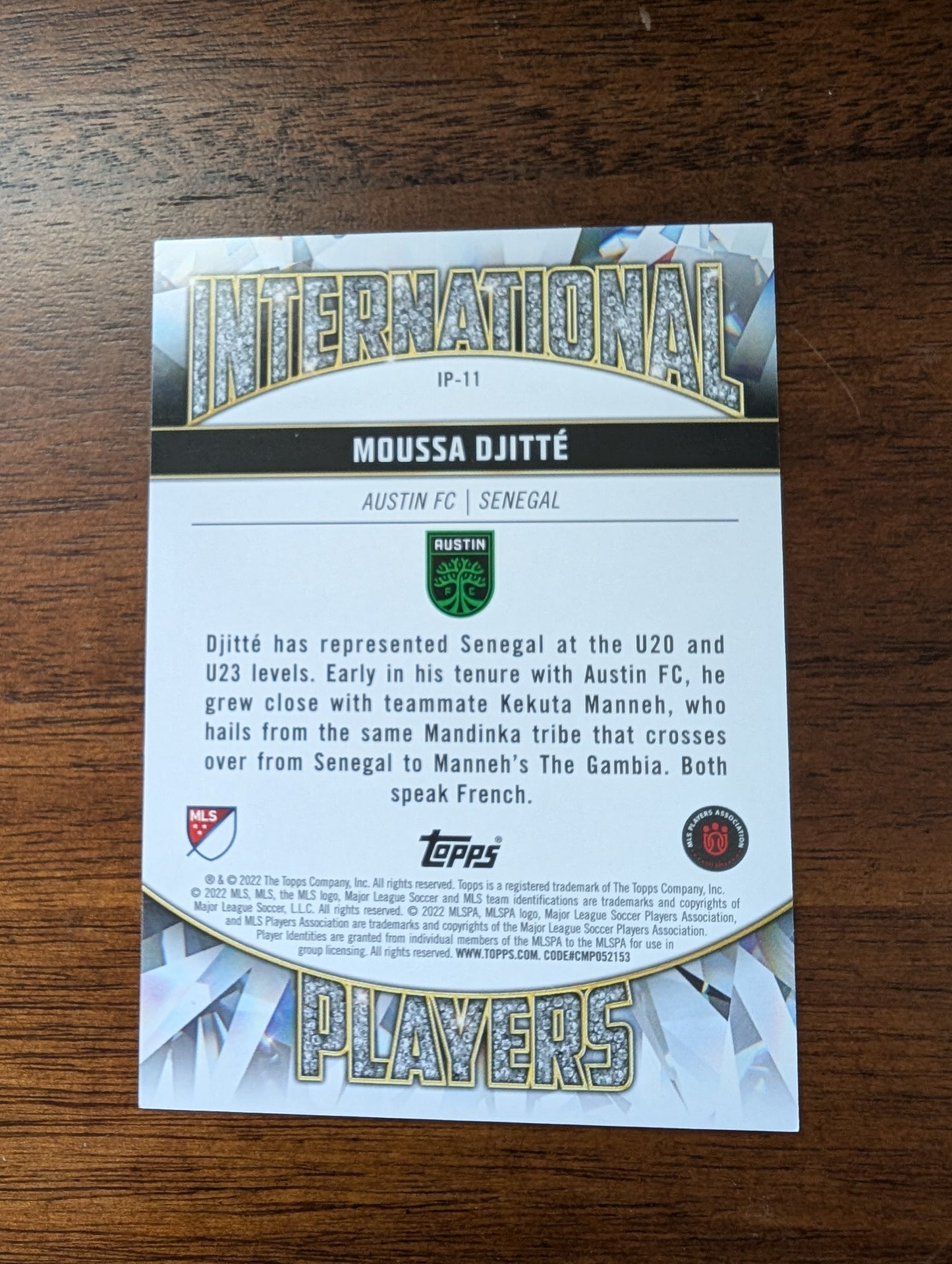 Moussa Djitte - Austin FC - Topps Major League Soccer - #IP-11 - International Players