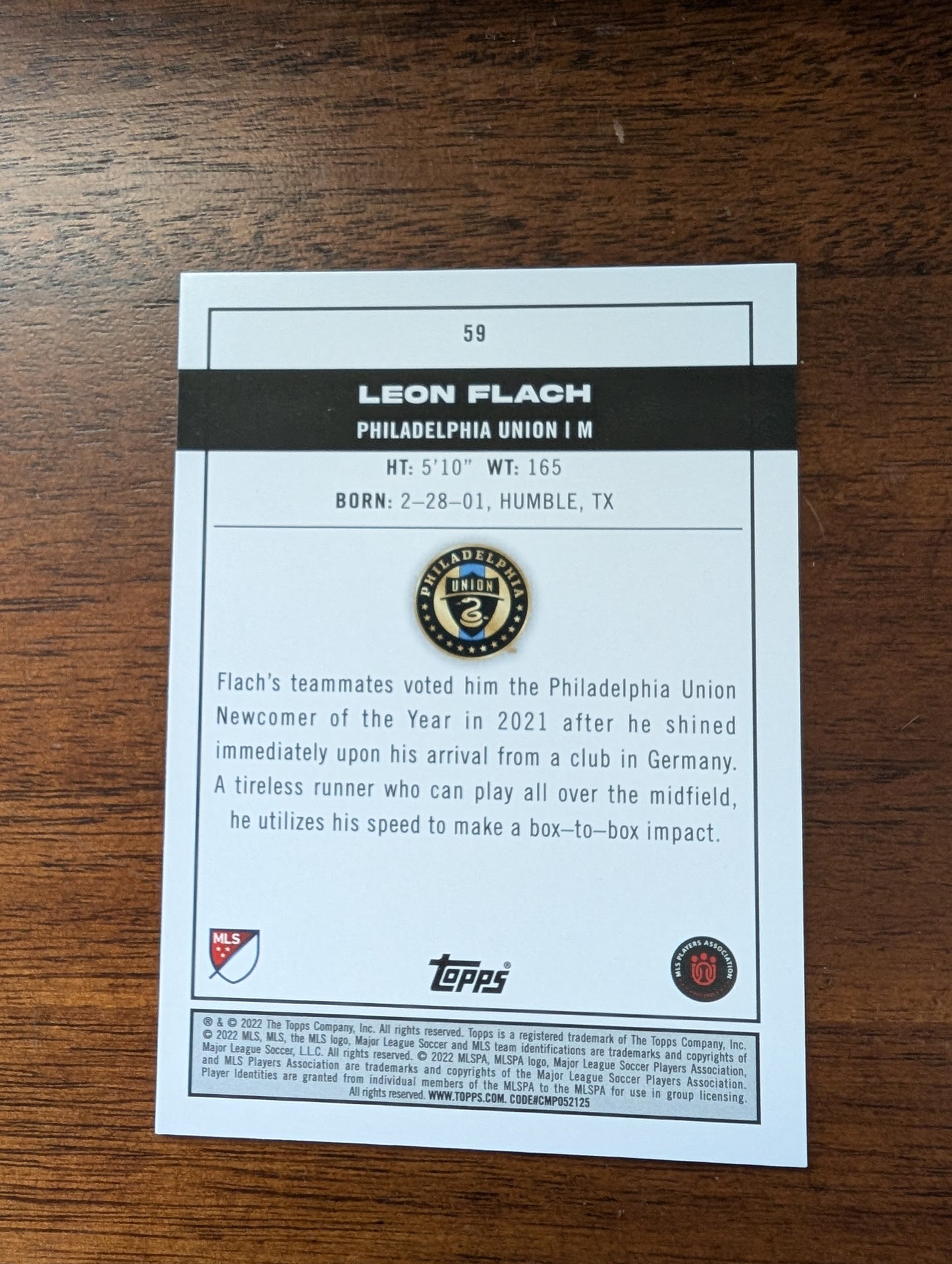 Leon Flach - Philadelphia Union - Topps Major League Soccer - #59 - Rookie - Pitch Prodigies