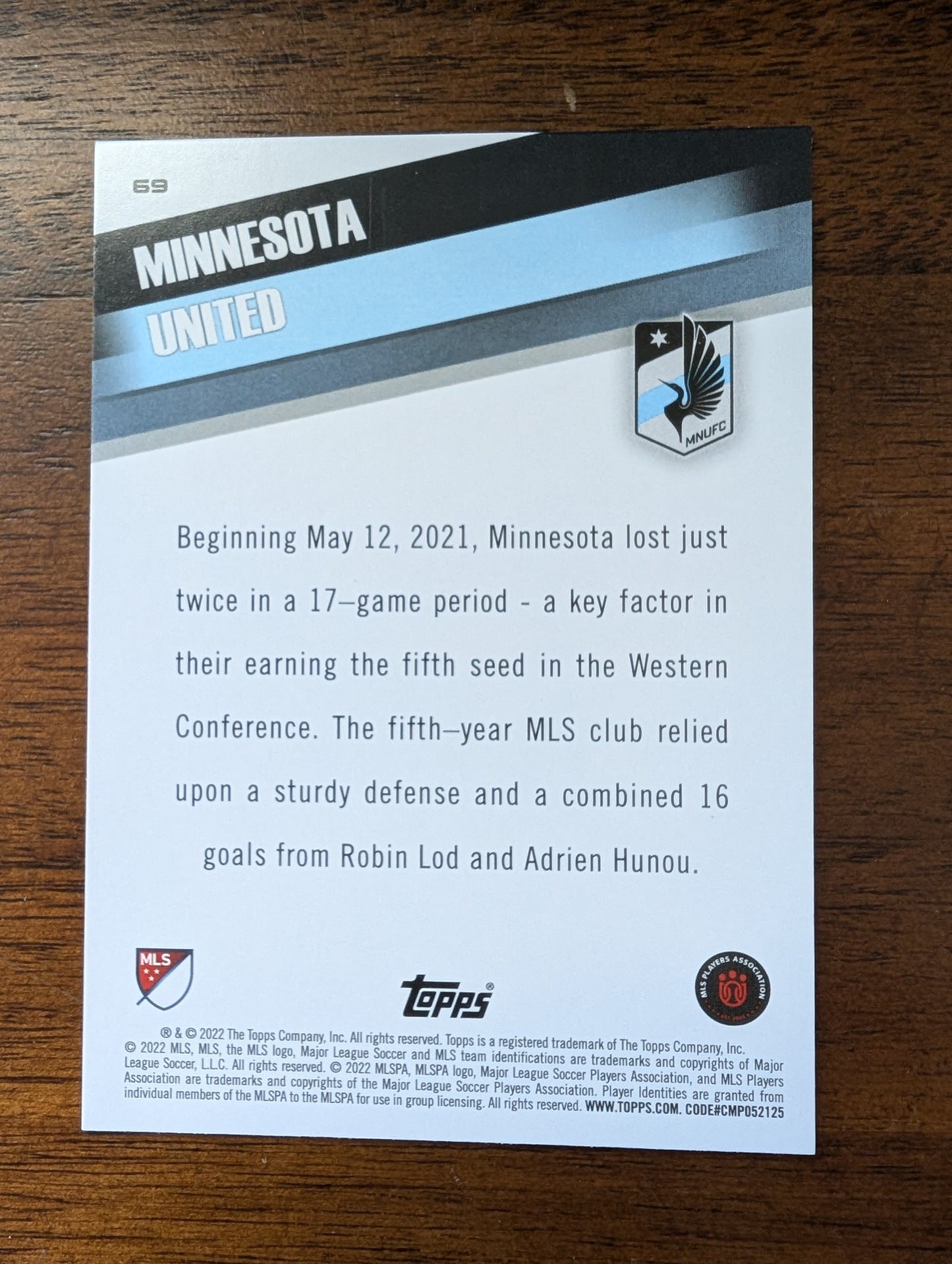 Minnesota - Topps Major League Soccer - #69 - Teams