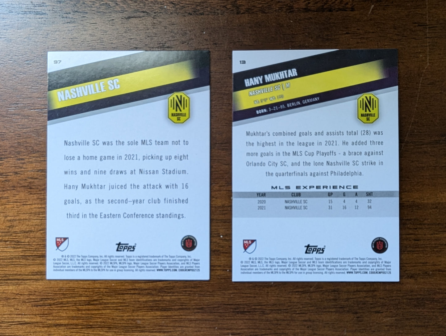2022 MLS Base Nashville SC #13 + #97