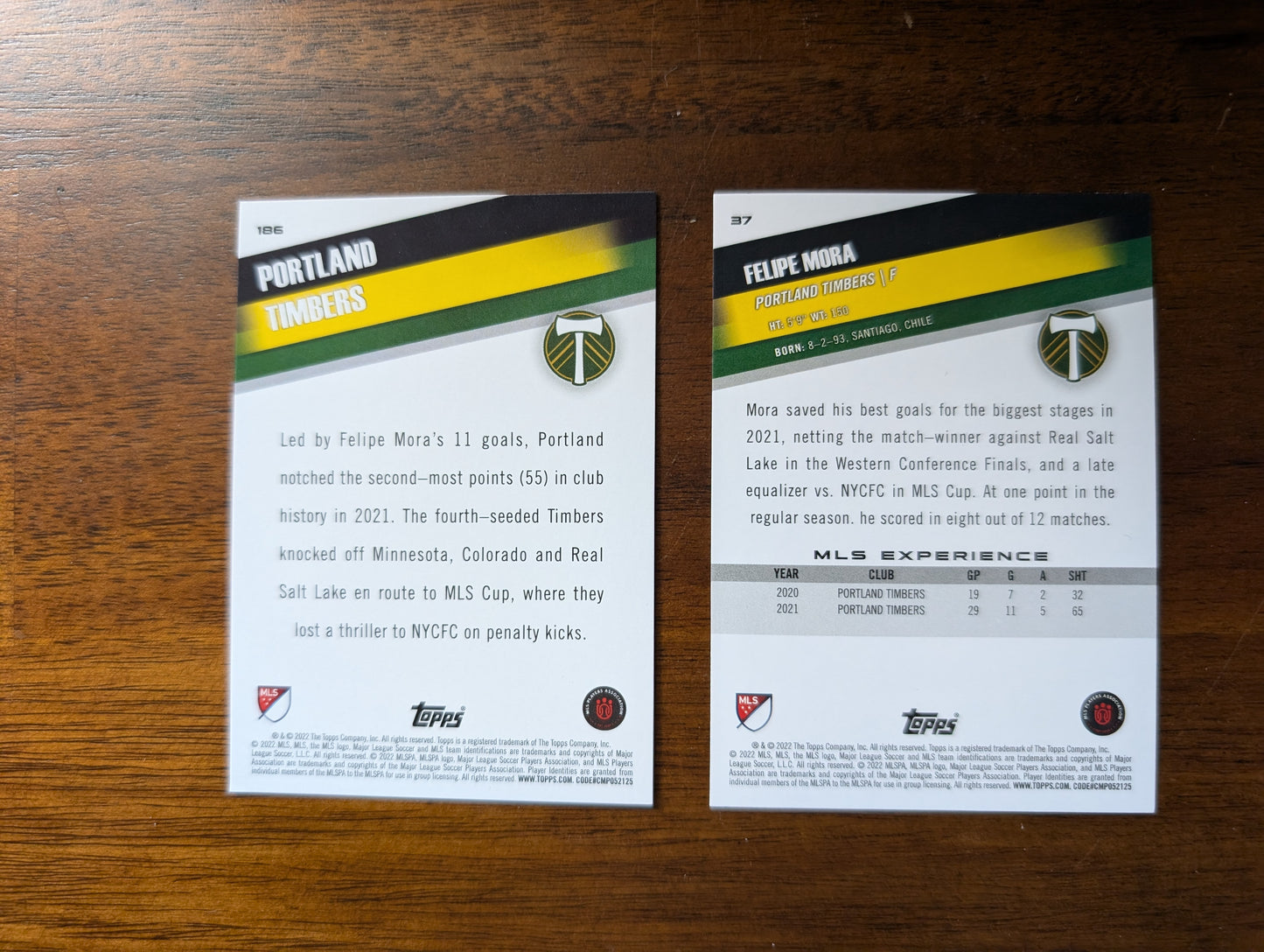 2022 MLS Base Portland Timbers #37 + #186