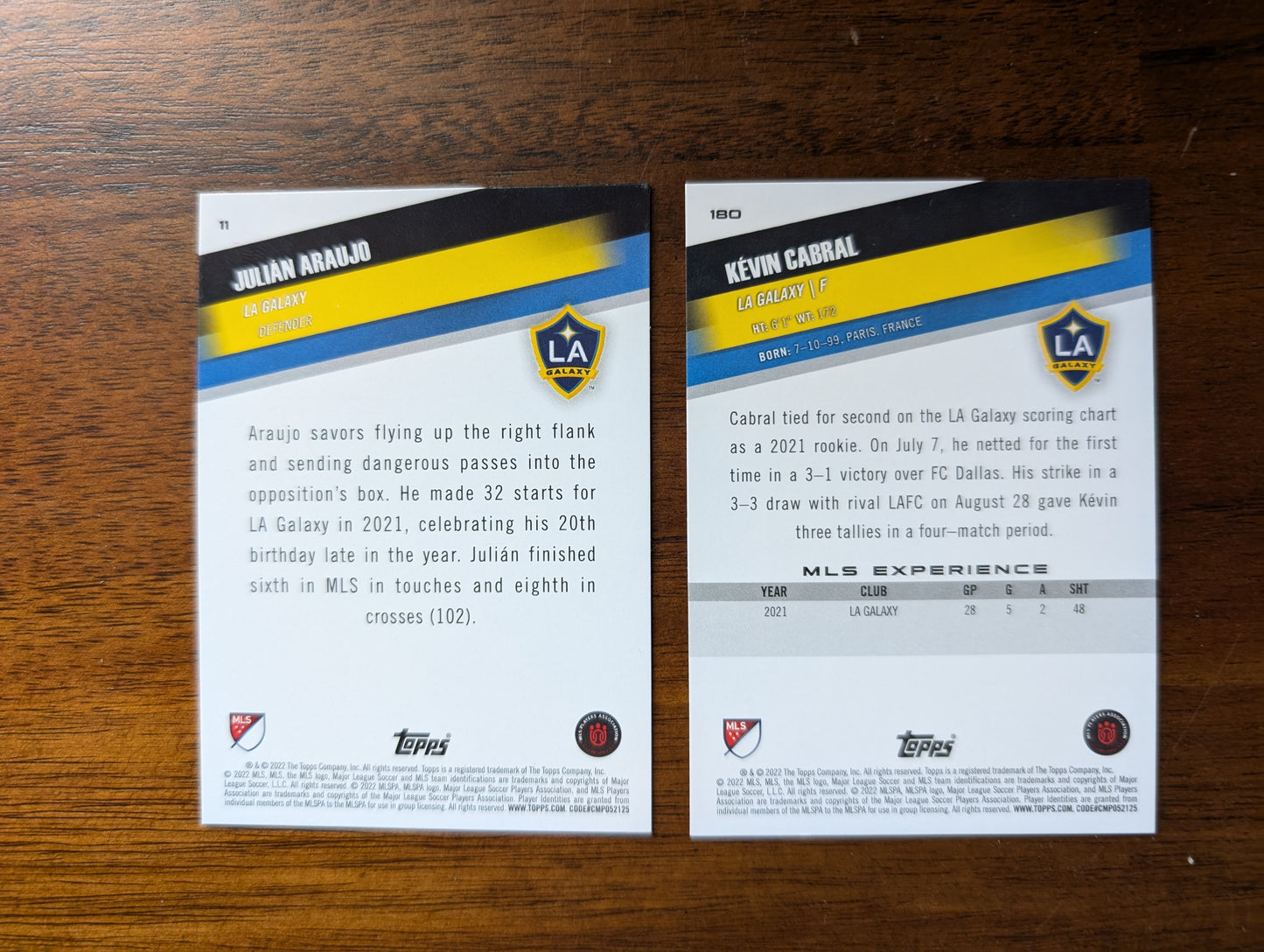 2022 MLS Base LA Galaxy #11 + #180