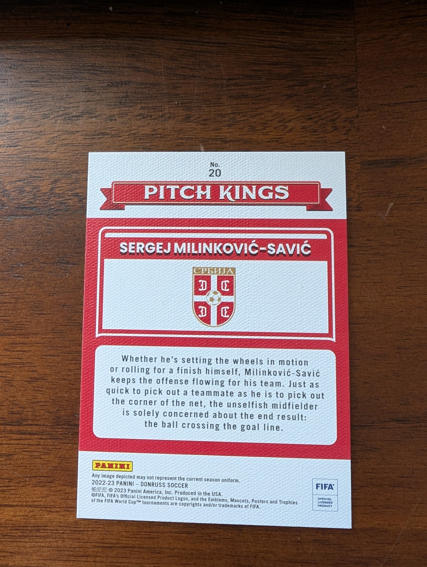 FIFA 2022-23 Panini Donruss - Sergej Milinkovic-Savic - Pitch Kings - #20 - Serbia