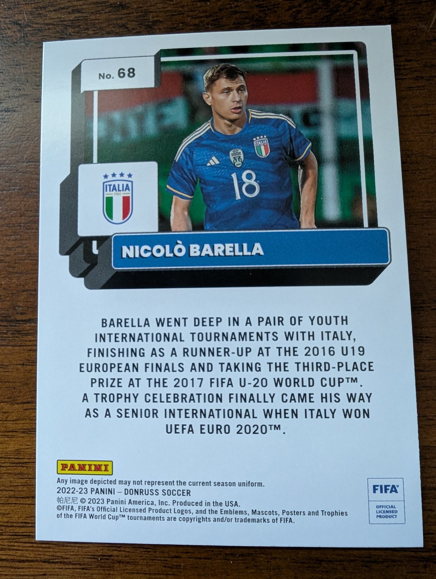 FIFA 2022-23 Panini Donruss - Base - Nicolo Barella #68 - Italy