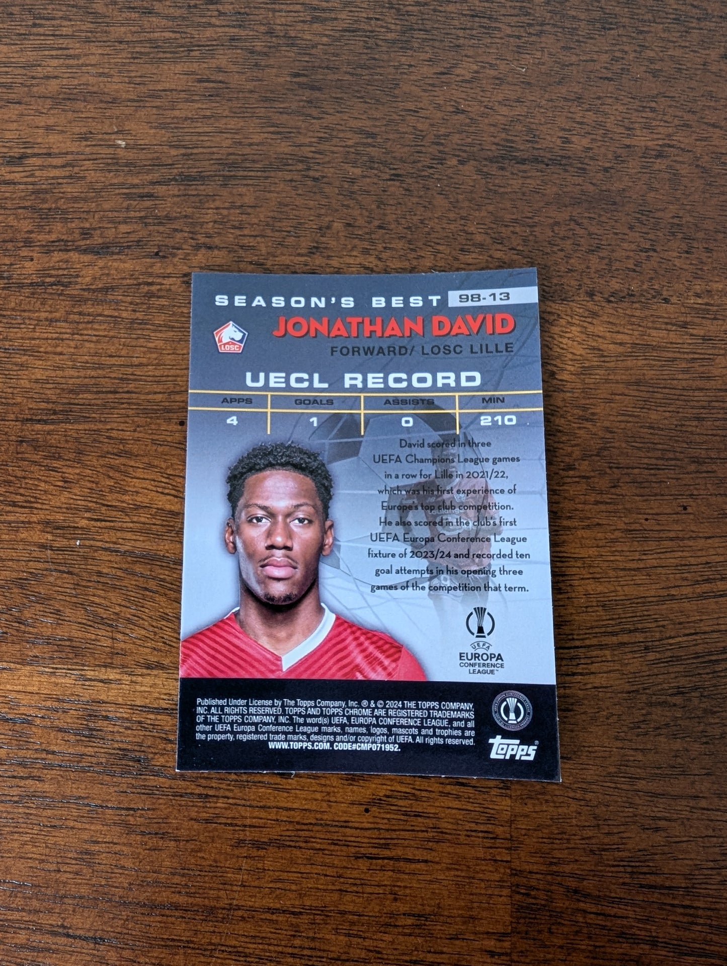 Jonathan David - LOSC Lille - Topps Chrome - #98-13 - Shooting Stars