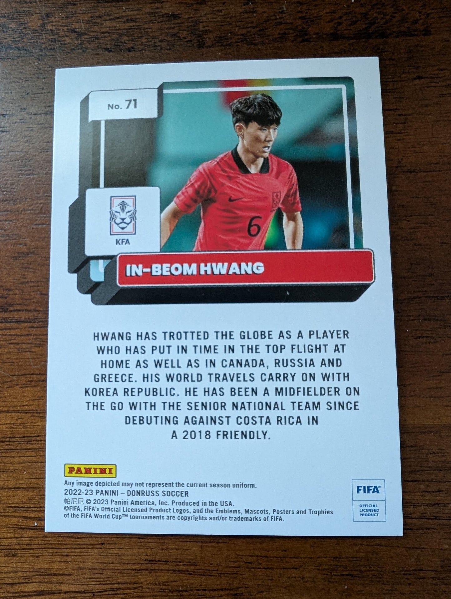 FIFA 2022-23 Panini Donruss - Base - In-Beom Hwang #71 - Korea Republic