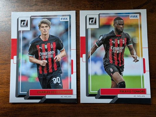 FIFA 2022-23 Panini Donruss - Base - Charles de Ketelaere #1 - Fikayo Tomori #2 - AC Milan