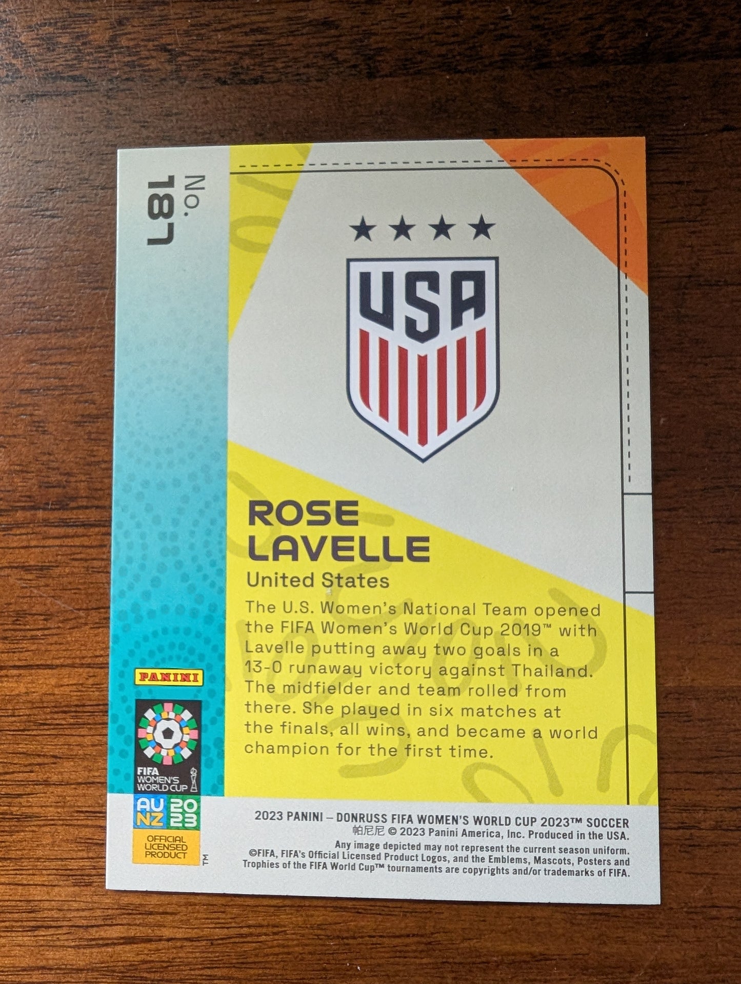 2023 Fifa Women's World Cup - Rose Lavelle - USA - Base - #187
