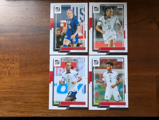 FIFA 2022-23 Panini Donruss - Base - Rose Lavelle #128 - Sophia Smith #129 - Sergino Dest #172 - Tyler Adams #173 - United States