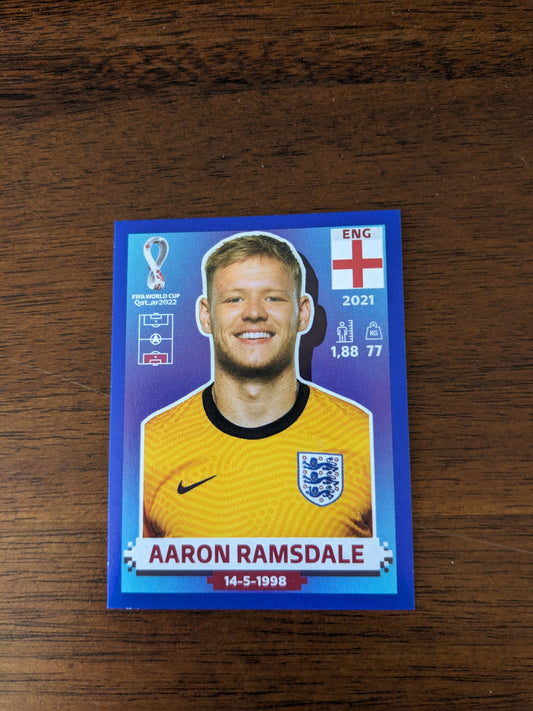 2022 Panini World Cup Qatar Stickers - Parallels Blue - Aaron Ramsdale - ENG4