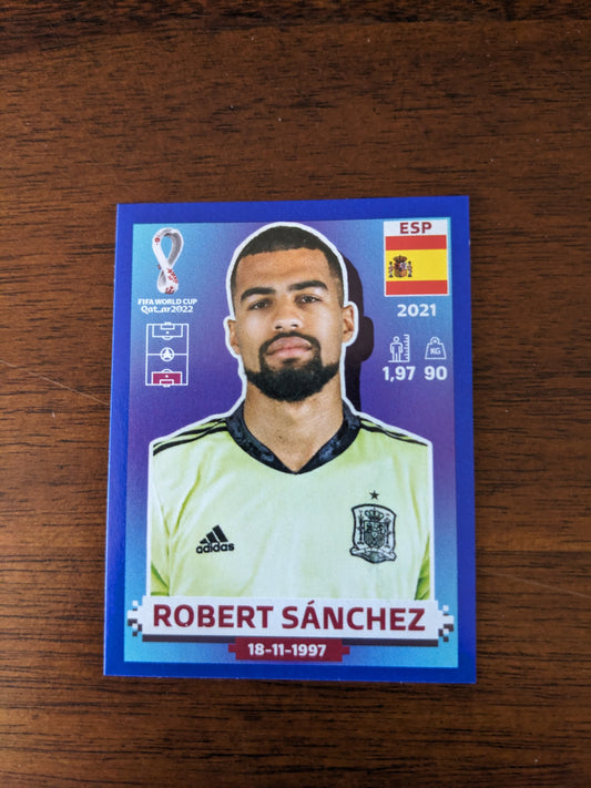 2022 Panini World Cup Qatar Stickers - Parallels Blue - Robert Sanchez - ESP4