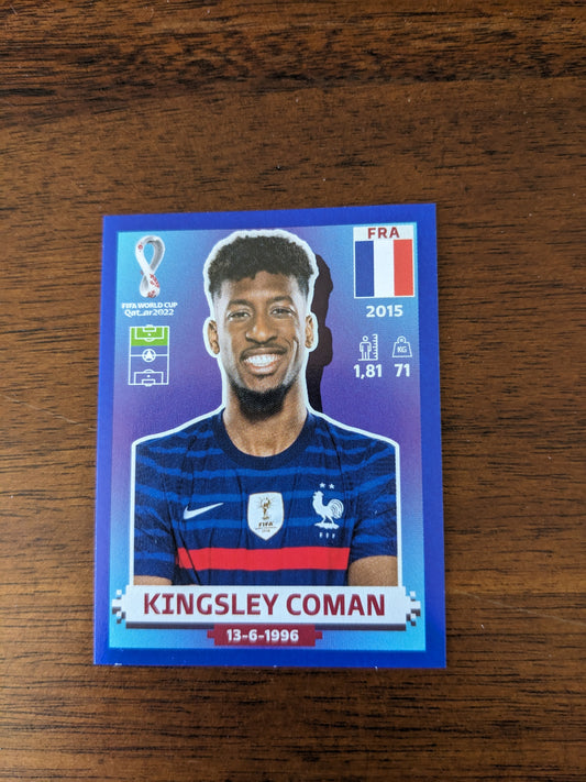 2022 Panini World Cup Qatar Stickers - Parallels Blue - Kingsley Coman - FRA17