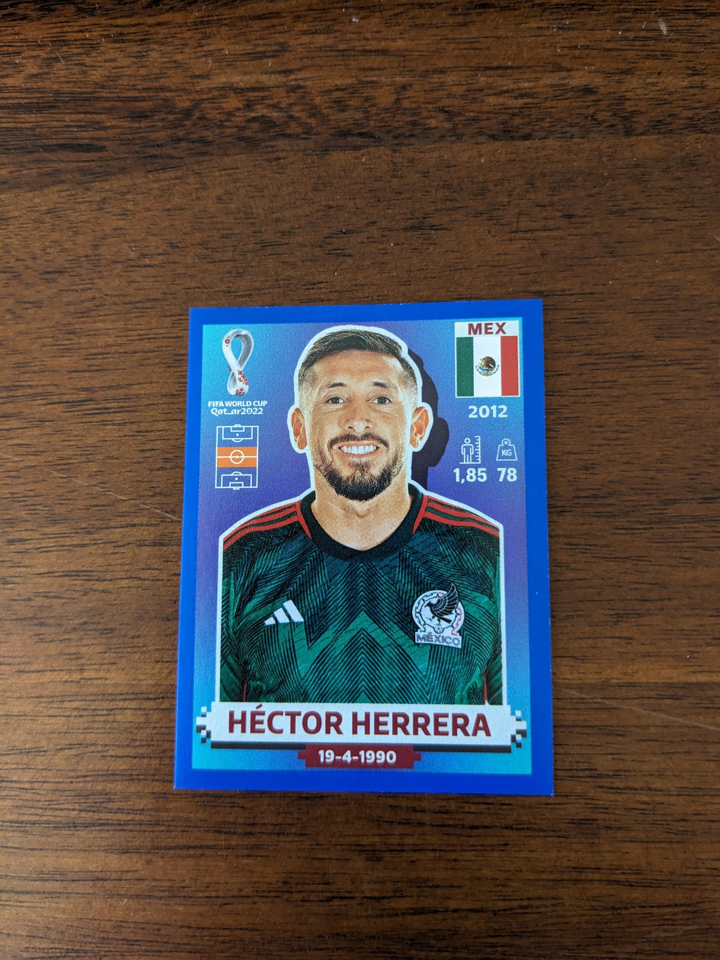 2022 Panini World Cup Qatar Stickers - Parallels Blue - Hector Herrera - MEX15
