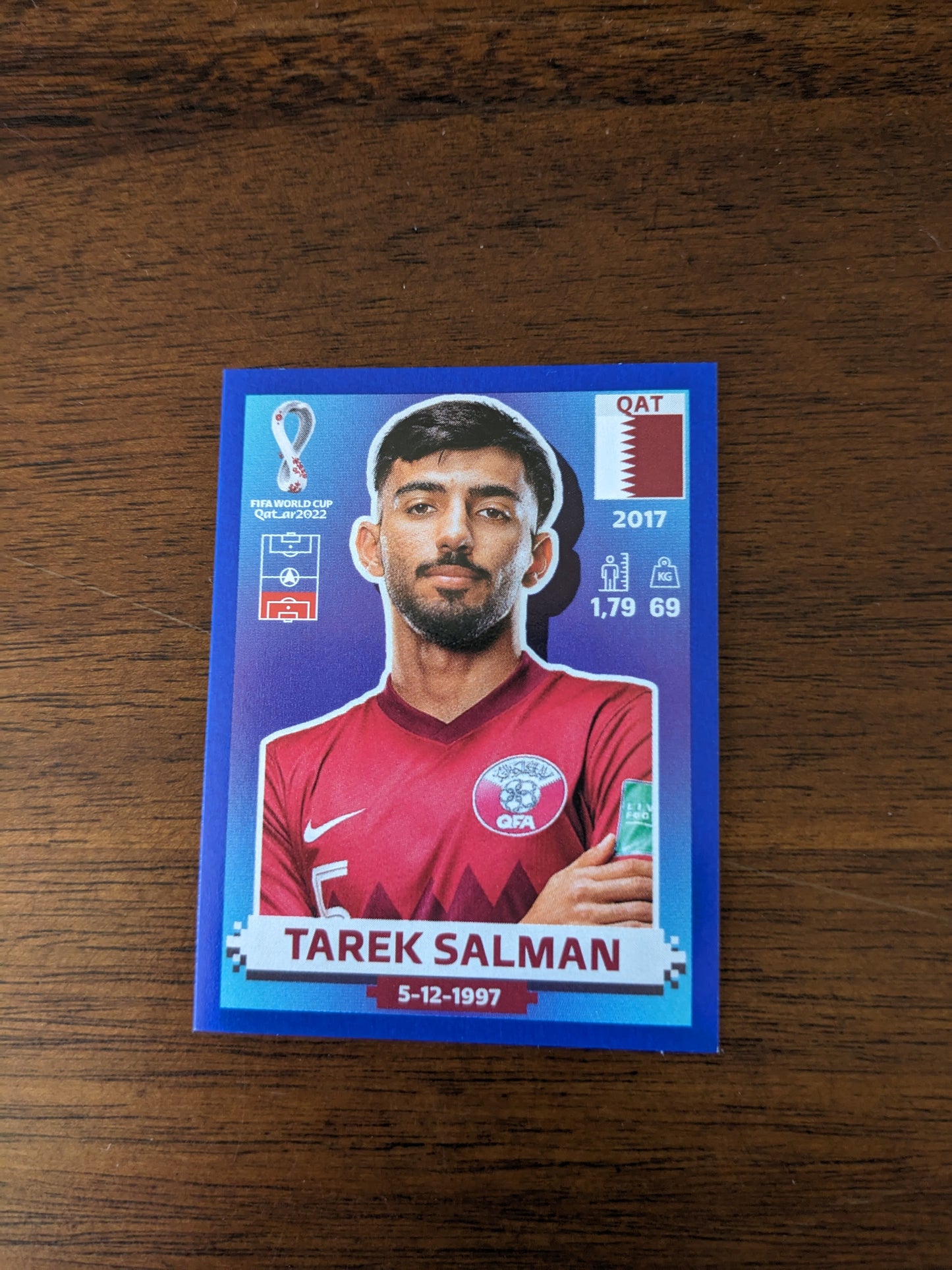 2022 Panini World Cup Qatar Stickers - Parallels Blue - Tarek Salman - QAT11