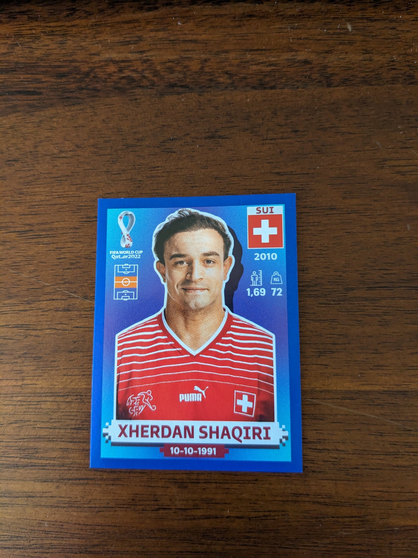 2022 Panini World Cup Qatar Stickers - Parallels Blue - Xherdan Shaqiri - SUI12