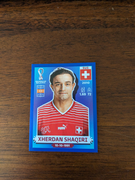 2022 Panini World Cup Qatar Stickers - Parallels Blue - Xherdan Shaqiri - SUI12