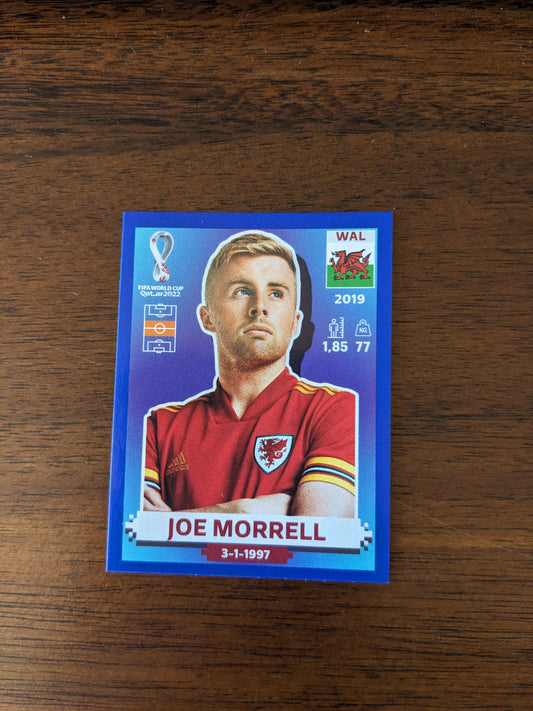 2022 Panini World Cup Qatar Stickers - Parallels Blue - Joe Morrell - WAL13