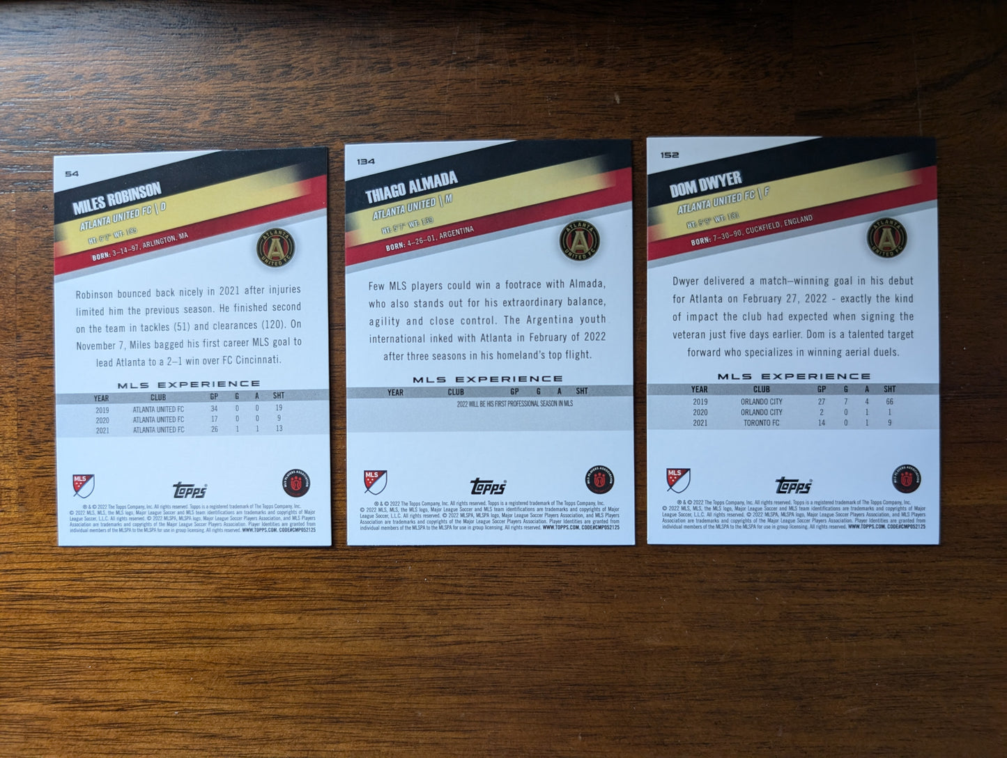 2022 MLS Base Atlanta United FC #54 + #134 + #152