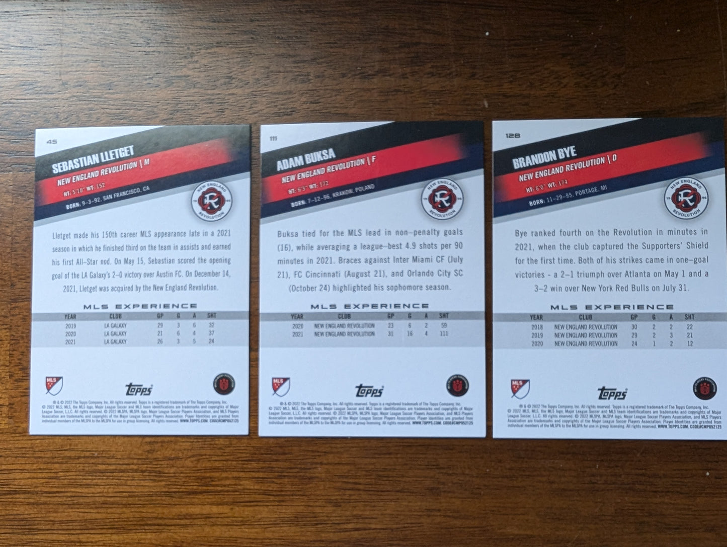 2022 MLS Base New England Revolution #45 + #111 + #128