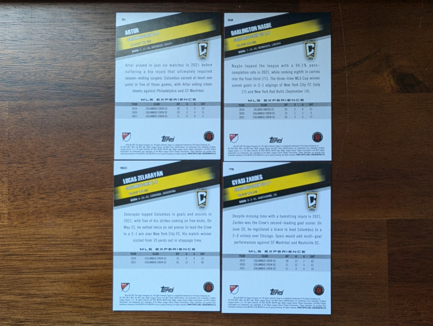 2022 MLS Base Columbus Crew SC #31 + #52 + #79 + #150