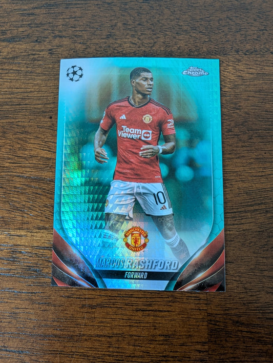 Marcus Rashford - Manchester United - Topps Chrome - #16 - Aqua Prism Refractor