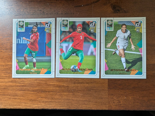 2023 Fifa Women's World Cup - Fatima Tagnaout Rookie #104 - Nouhaila Benzina Rookie #108 - Ibtissam Jraidi Rookie #109 - Morocco